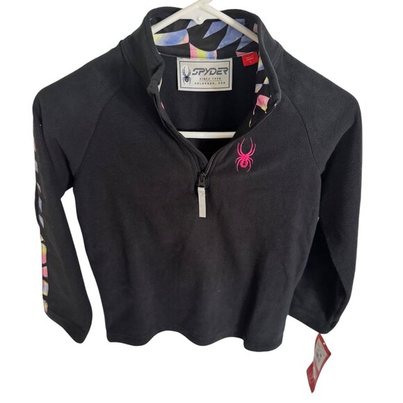Spyder Speed Fleece Jacket Size Small Youth NWT $49 Black 1/2 Zip Pullover - Picture 9 of 11